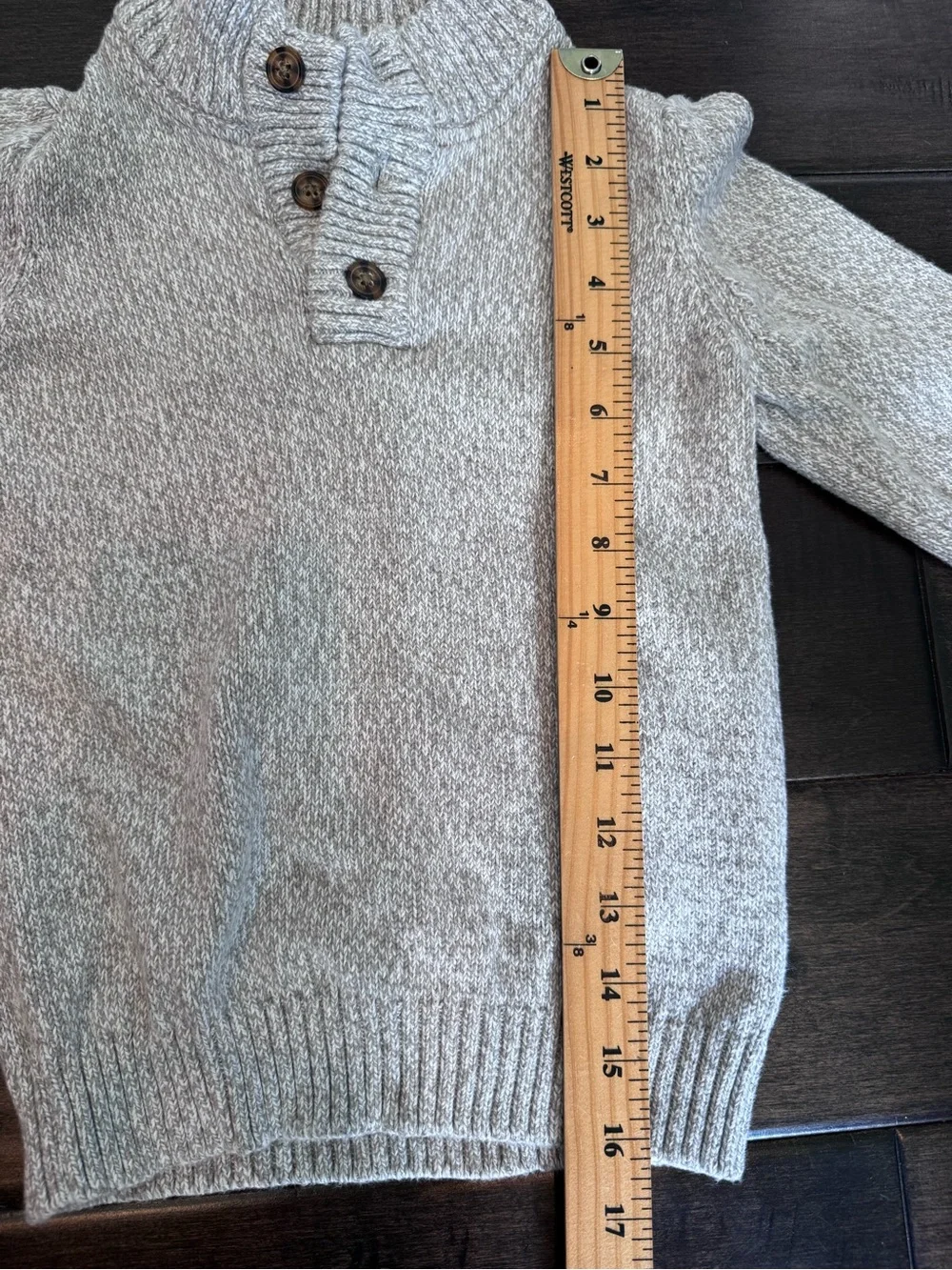 💜3/$15 Carter's Toddler Marled Mock Neck Henley Pullover Sweater - Size 5T
